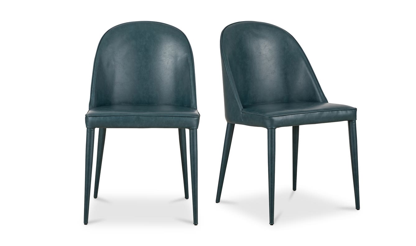 lifestyle view of Burton Dining Chair Dark Teal (Set of 2) luxury Kitchen & Dining Room Chair