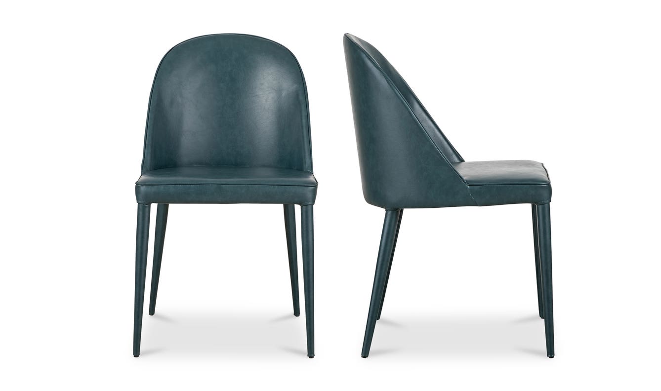 lifestyle view of Burton Dining Chair Dark Teal (Set of 2) luxury Kitchen & Dining Room Chair