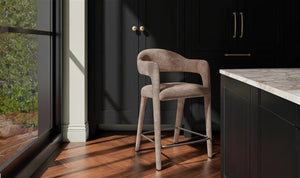 angle view of Martens Counter Stool Camel luxury Chair