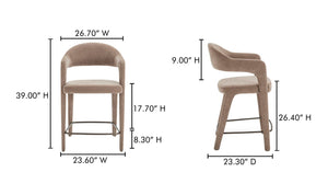lifestyle view of Martens Counter Stool Camel luxury Chair