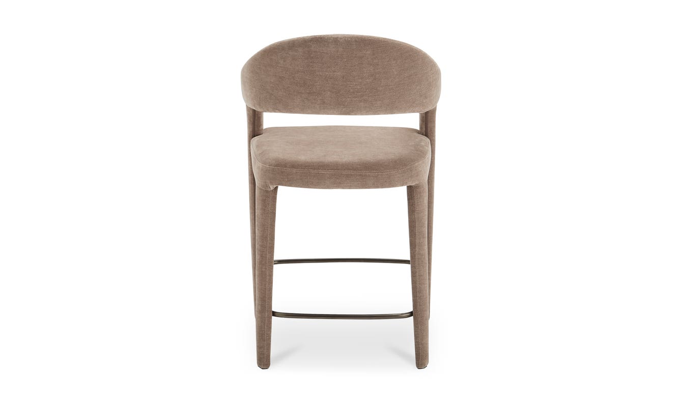 lifestyle view of Martens Counter Stool Camel luxury Chair