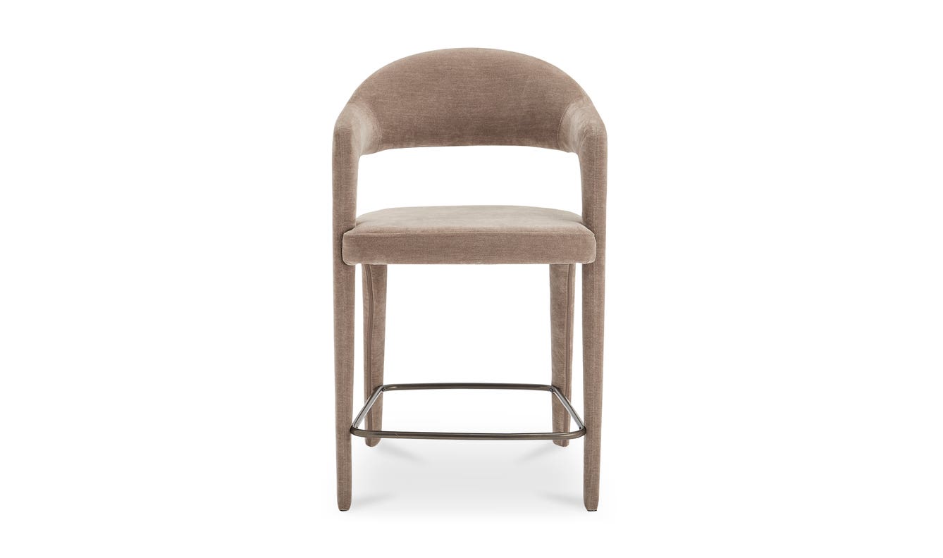 front view of Martens Counter Stool Camel luxury Chair