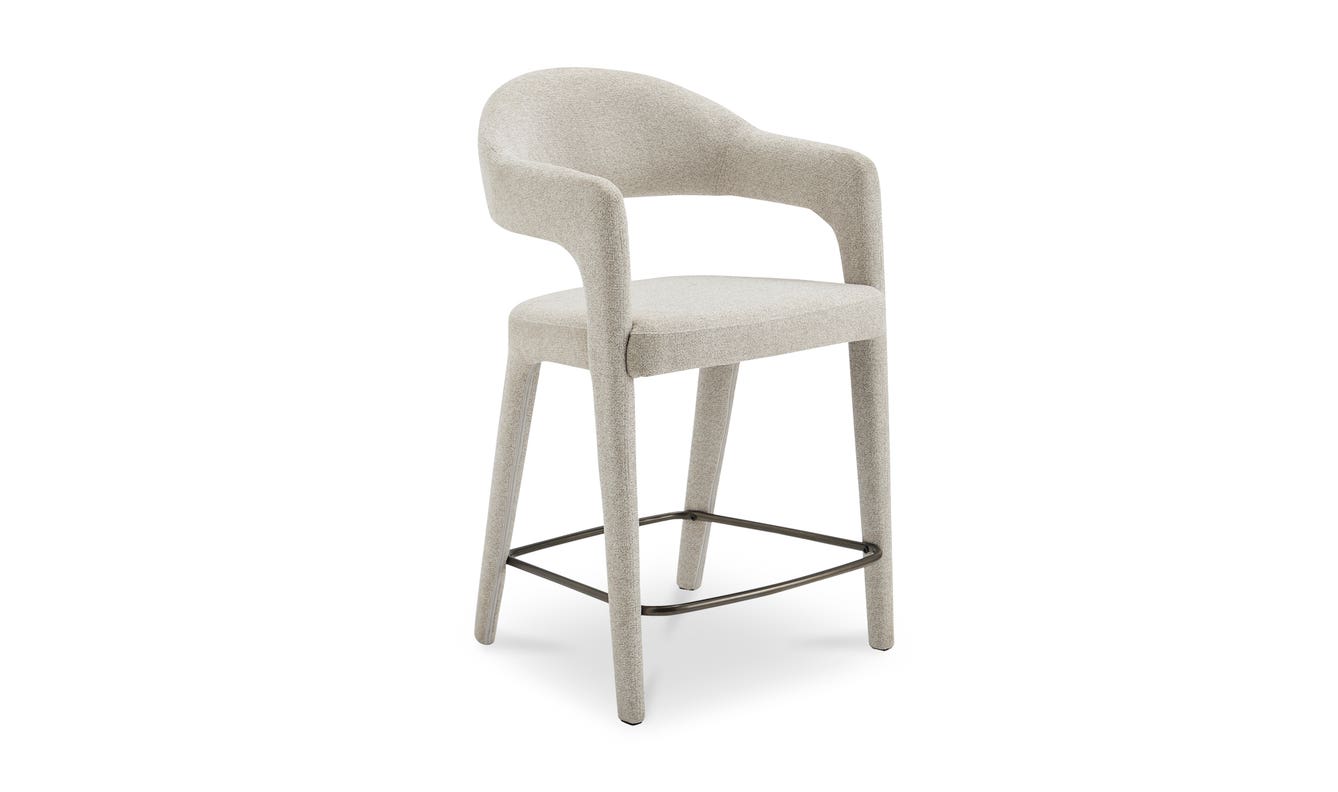 side view of Martens Counter Stool Beige luxury Chair