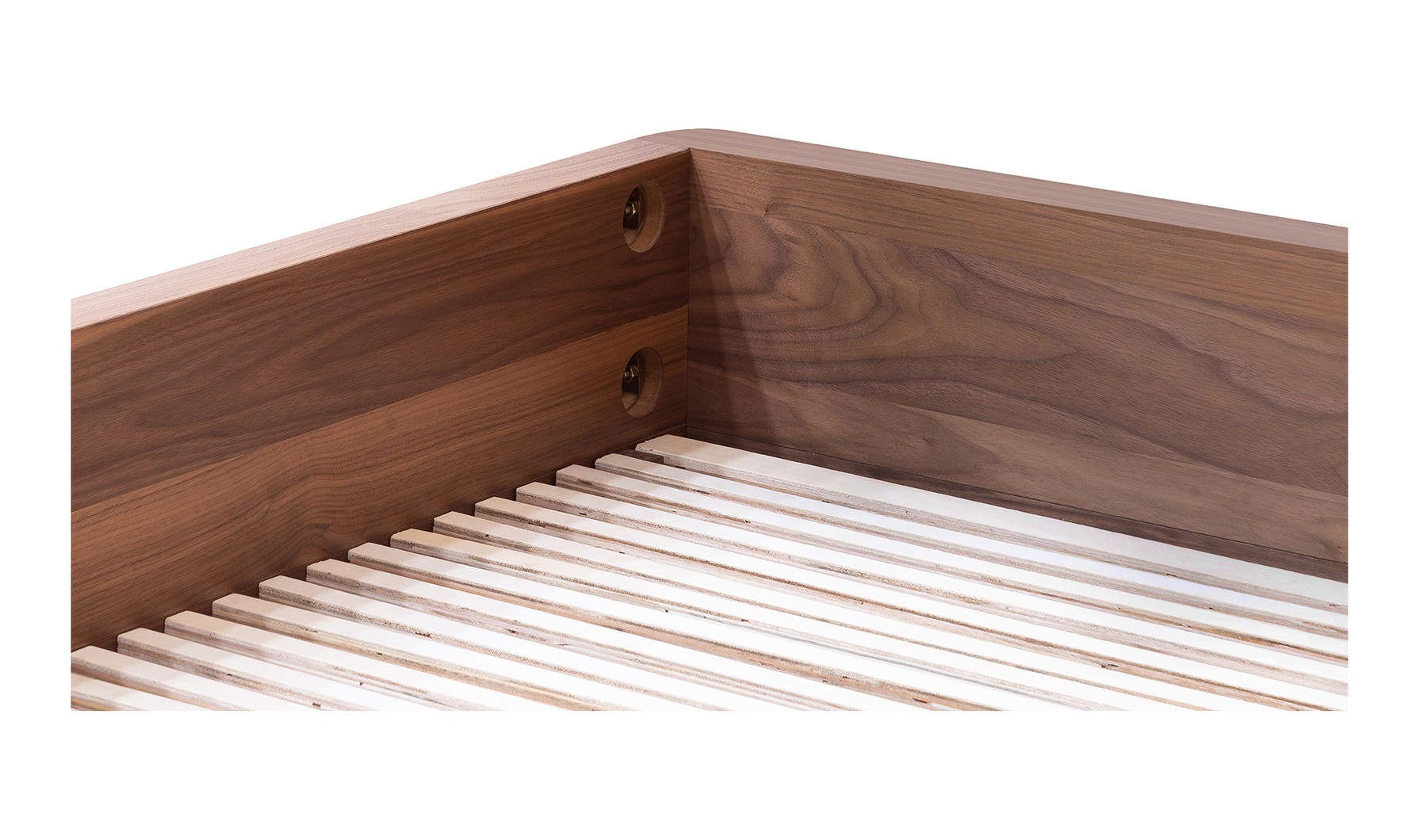 Round Off Queen Bed Walnut