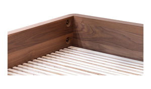 Round Off Queen Bed Walnut