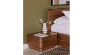 Round Off King Bed Walnut