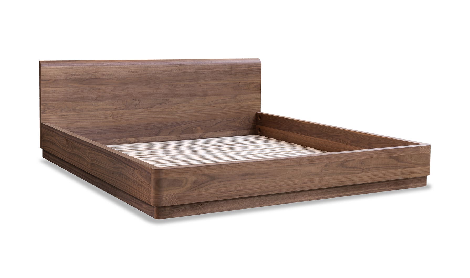 Round Off King Bed Walnut