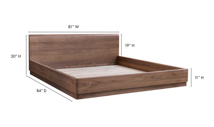 Round Off King Bed Walnut