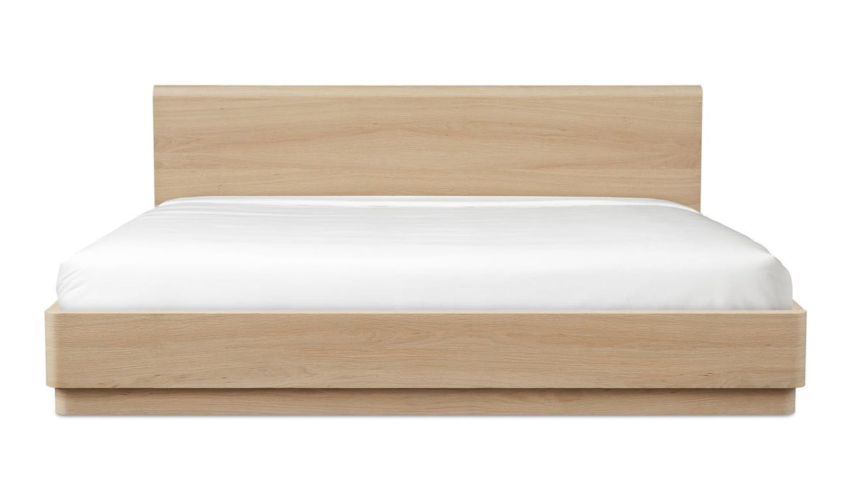 front view of Round Off King Bed Light Brown luxury Beds & Bed Fram