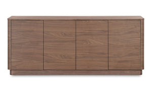 front view of Round Off Sideboard Walnut luxury Buffets & Sideboard