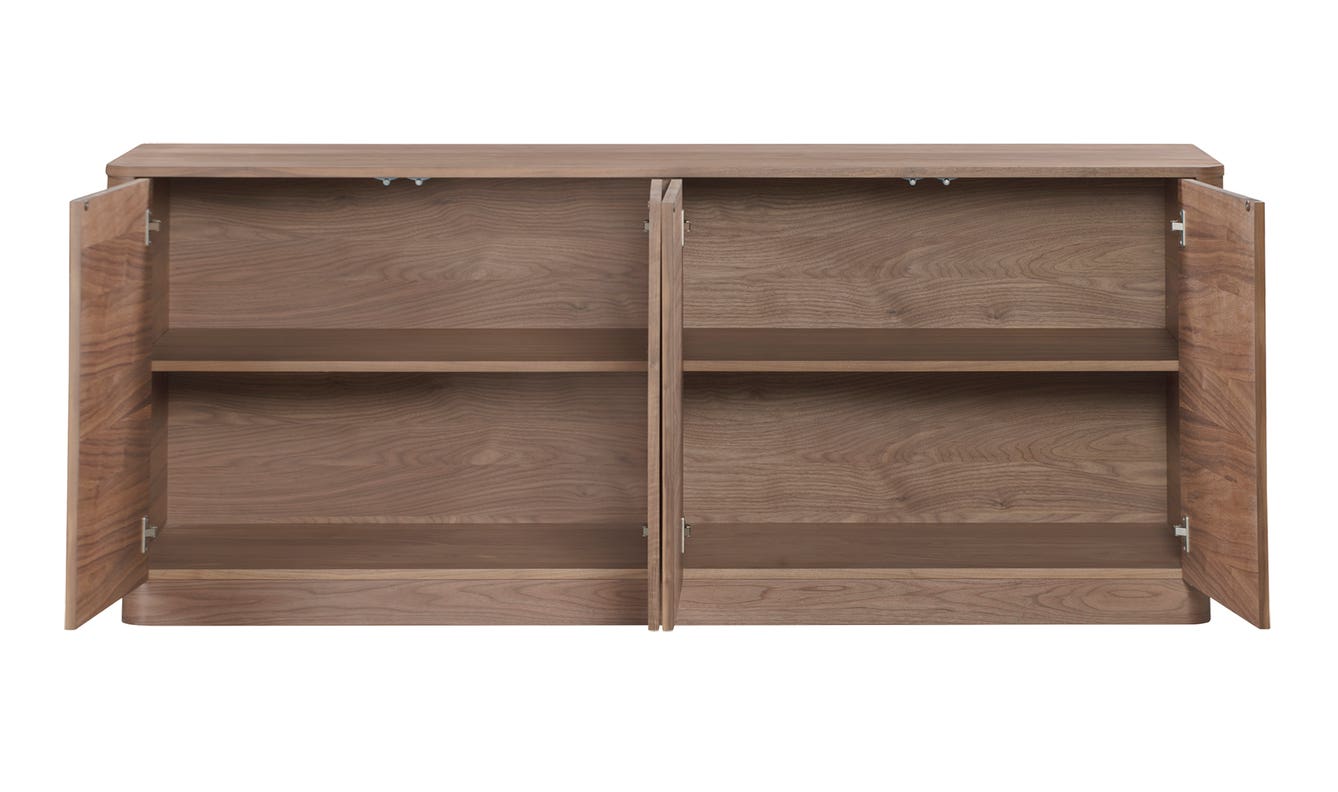 lifestyle view of Round Off Sideboard Walnut luxury Buffets & Sideboard
