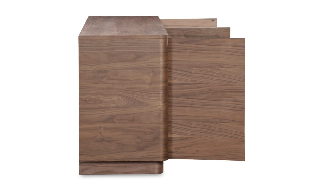 lifestyle view of Round Off Sideboard Walnut luxury Buffets & Sideboard
