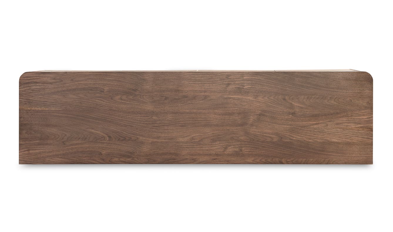 lifestyle view of Round Off Sideboard Walnut luxury Buffets & Sideboard