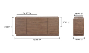 lifestyle view of Round Off Sideboard Walnut luxury Buffets & Sideboard