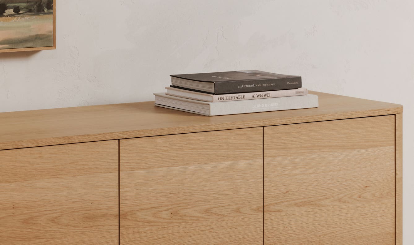 side view of Round Off Sideboard Oak luxury Buffets & Sideboard