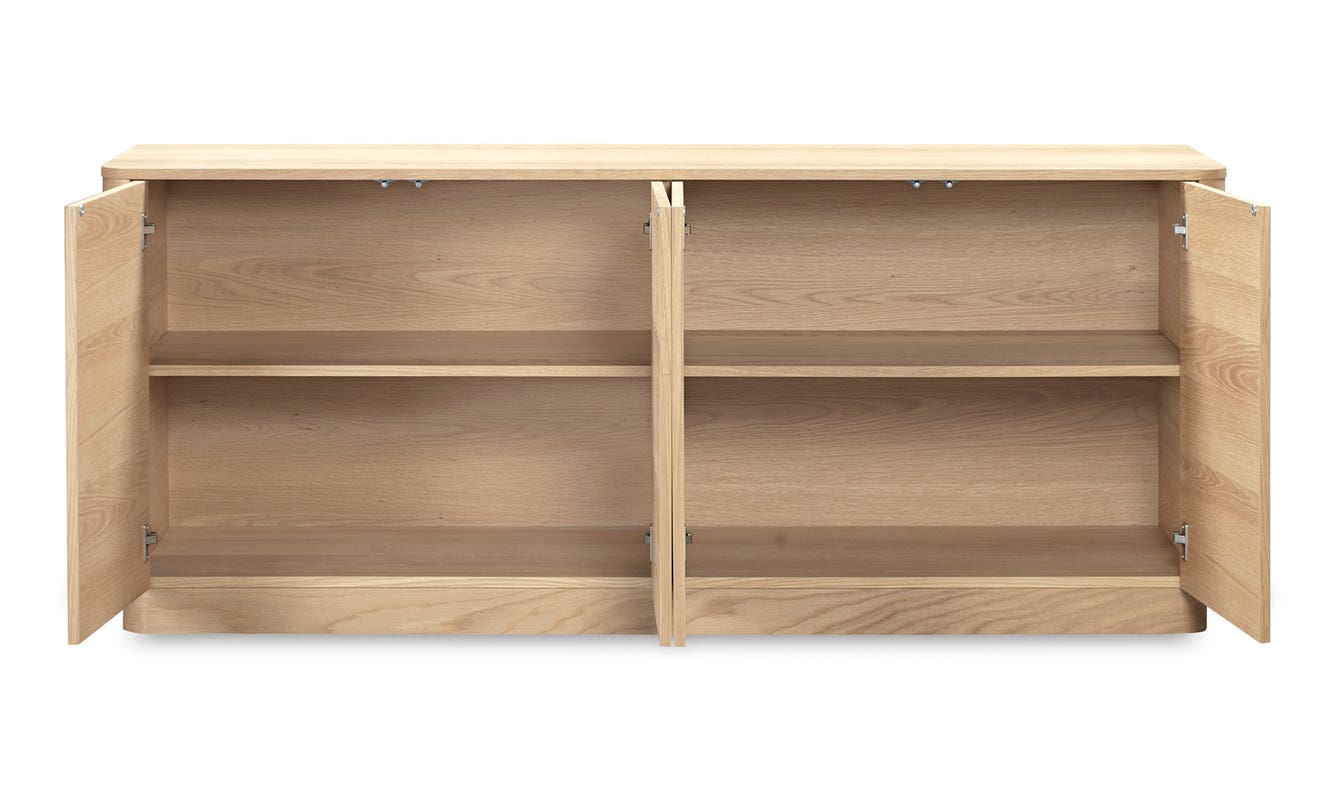 lifestyle view of Round Off Sideboard Oak luxury Buffets & Sideboard