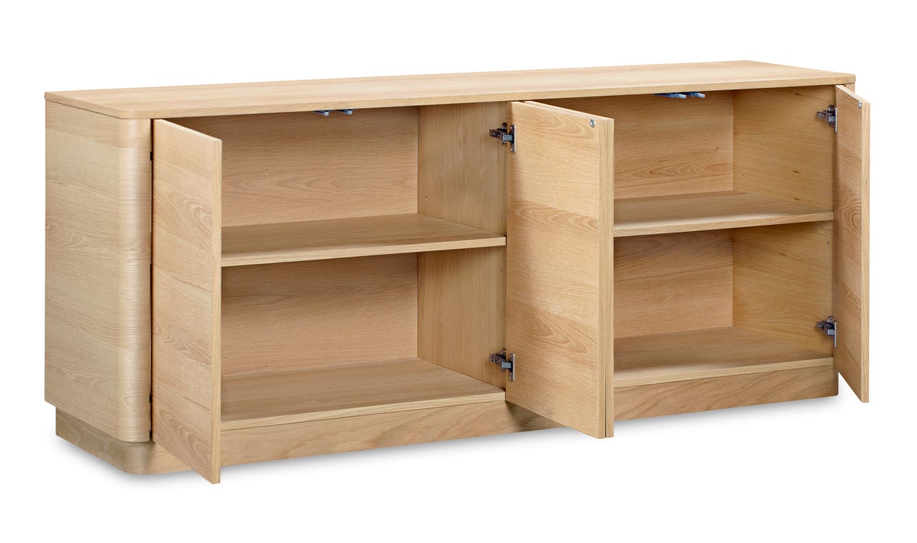 lifestyle view of Round Off Sideboard Oak luxury Buffets & Sideboard