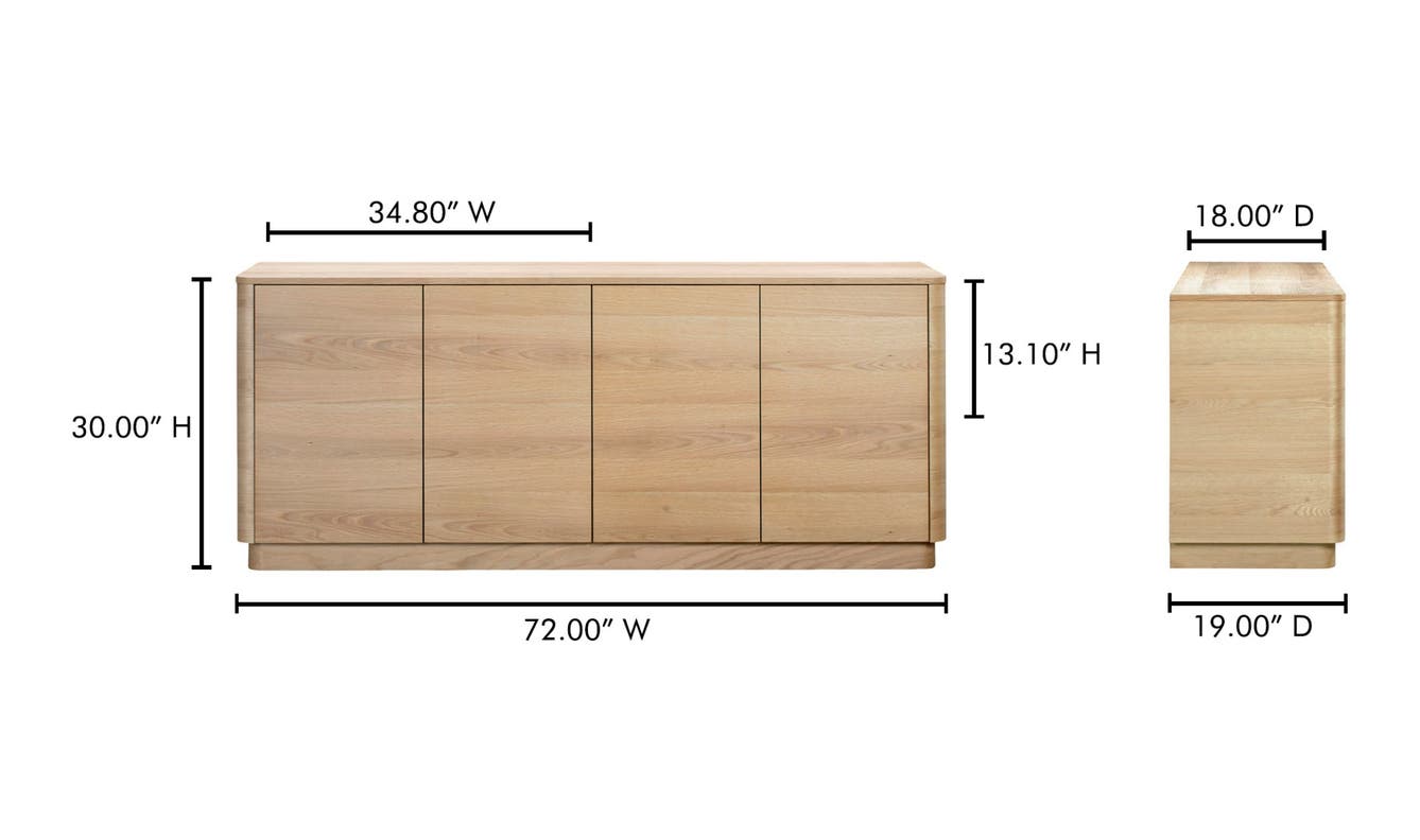 lifestyle view of Round Off Sideboard Oak luxury Buffets & Sideboard