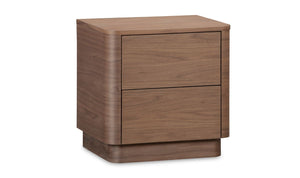 Round Off Tall Nightstand Walnut