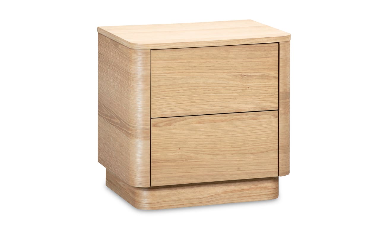 Round Off Tall Nightstand Oak