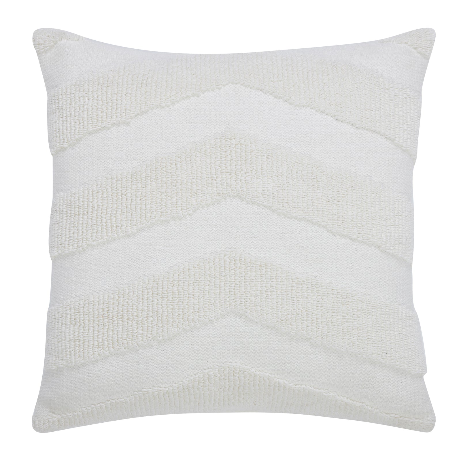 Chiara Indoor Pillow in white with textured chevron pattern