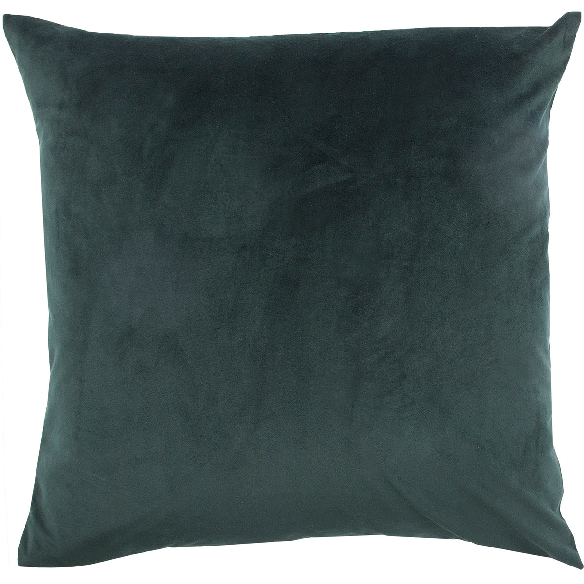 Bengal Indoor Pillow in dark green velvet, square shape, soft texture, front view.