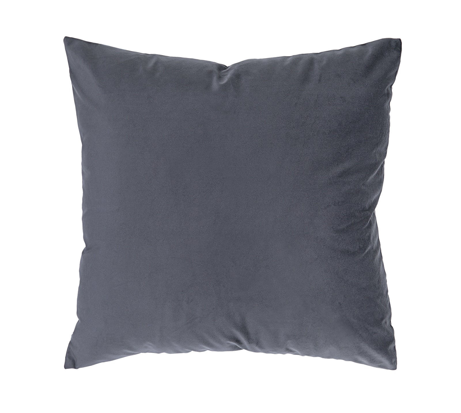 Anemone Indoor Pillow in dark gray, plush fabric, square shape, front view