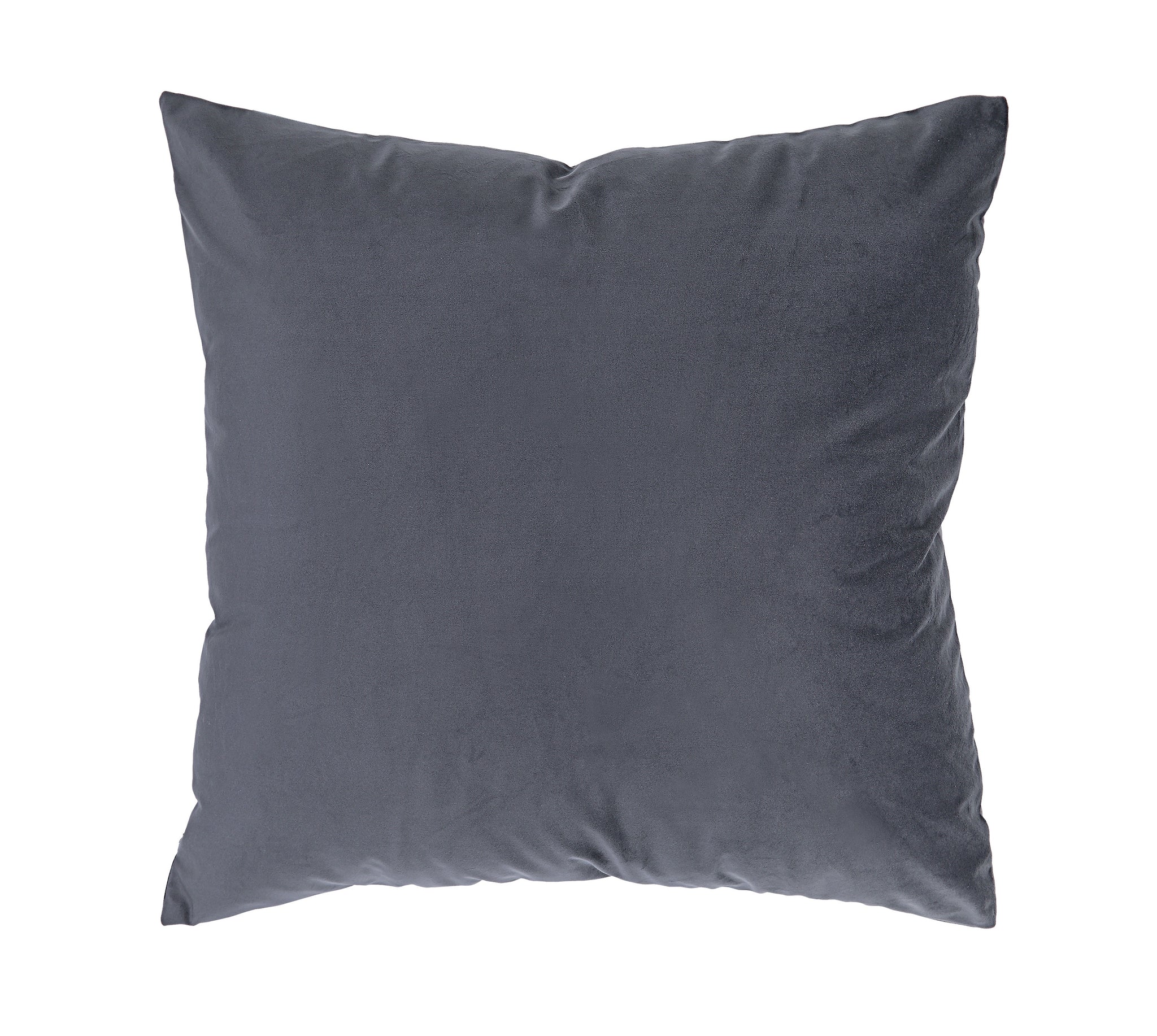 Anemone Indoor Pillow in dark gray, plush fabric, square shape, front view