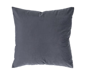Anemone Indoor Pillow in dark gray, plush fabric, square shape, front view
