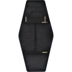 Back view of Switzer Wall Mirror displaying a black backing with mounting hardware