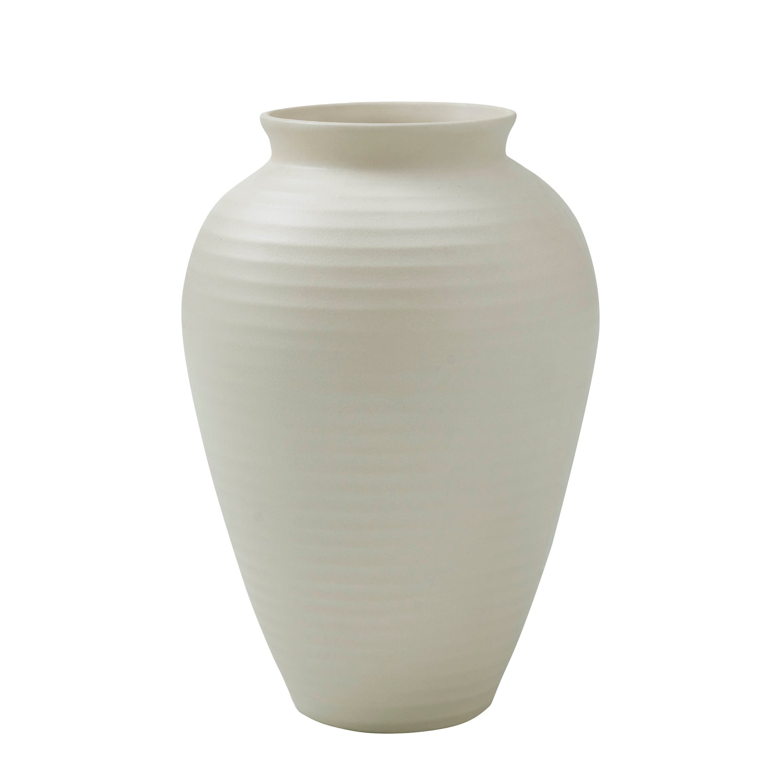 Hathor Vase by Renwil, white ceramic vase with textured ribbed design