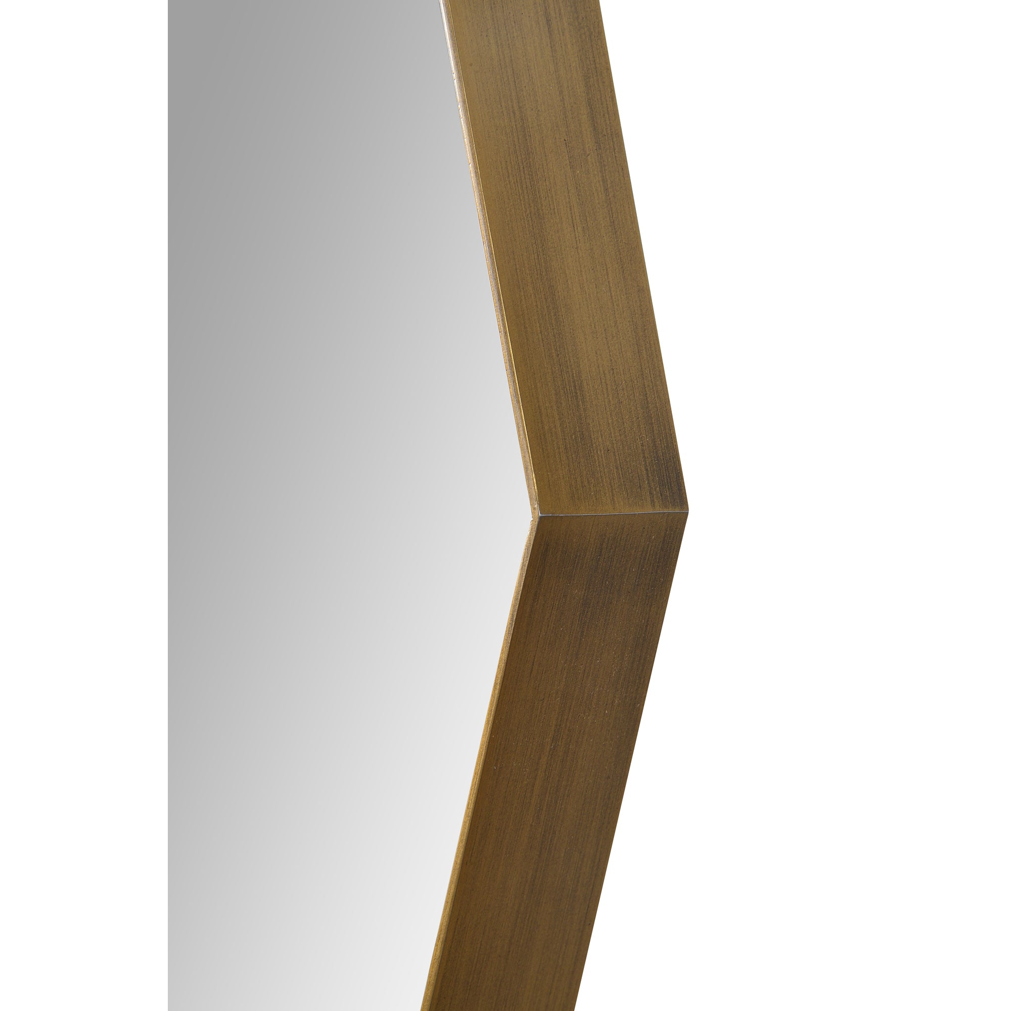 Close-up of Cruz Wall Mirror's gold frame highlighting its textured finish.