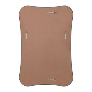 Back view of Kalmia Wall Mirror with mounting clips and a flat surface