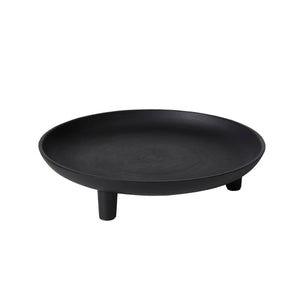 Elisa decorative bowl in black, round shape with three short legs