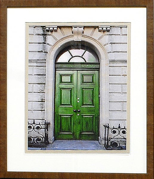 front view of Green Georgian Door Series IV luxury Artwork