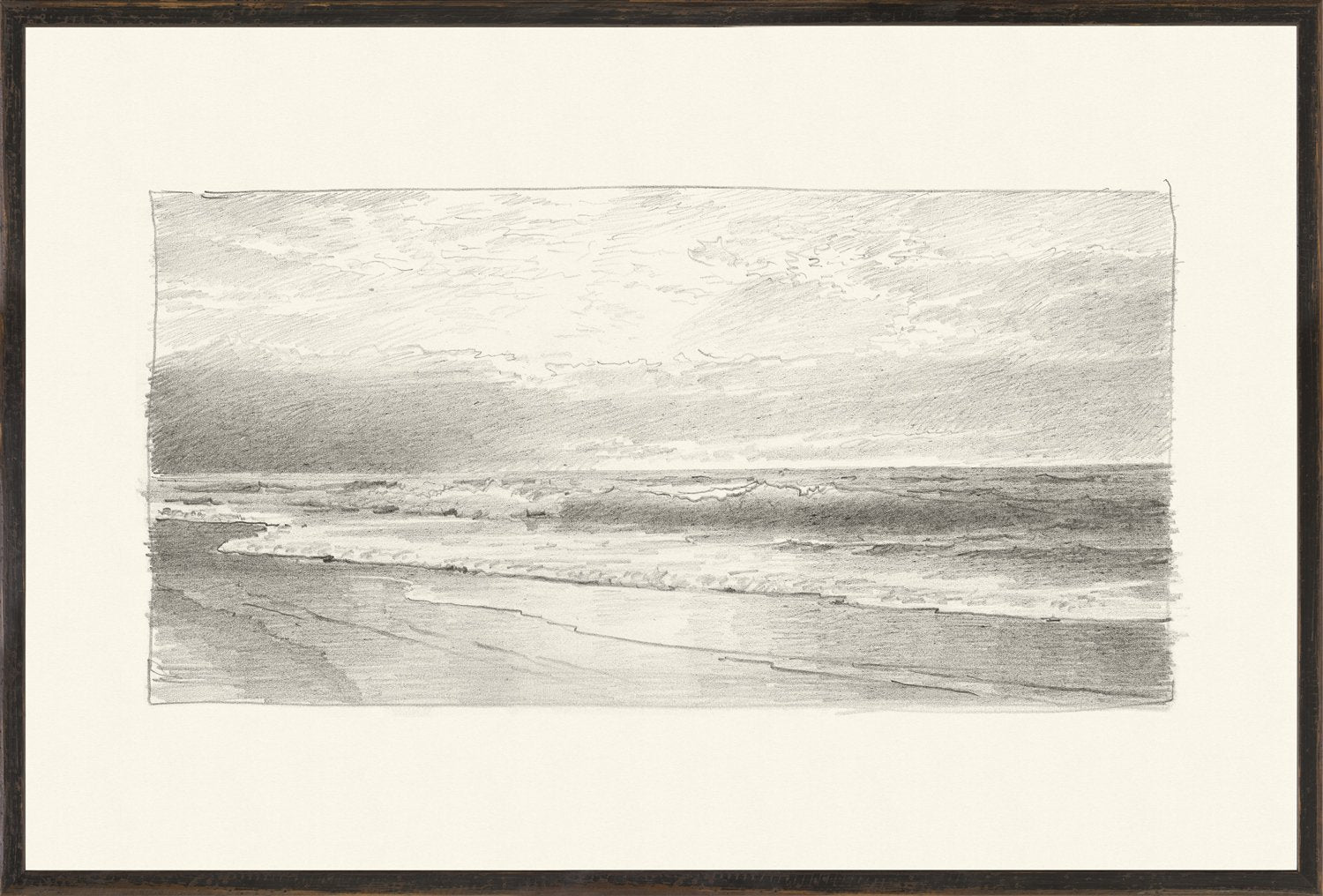 front view of Richards Folio, Graphite Seascape II 1870 luxury Artwork