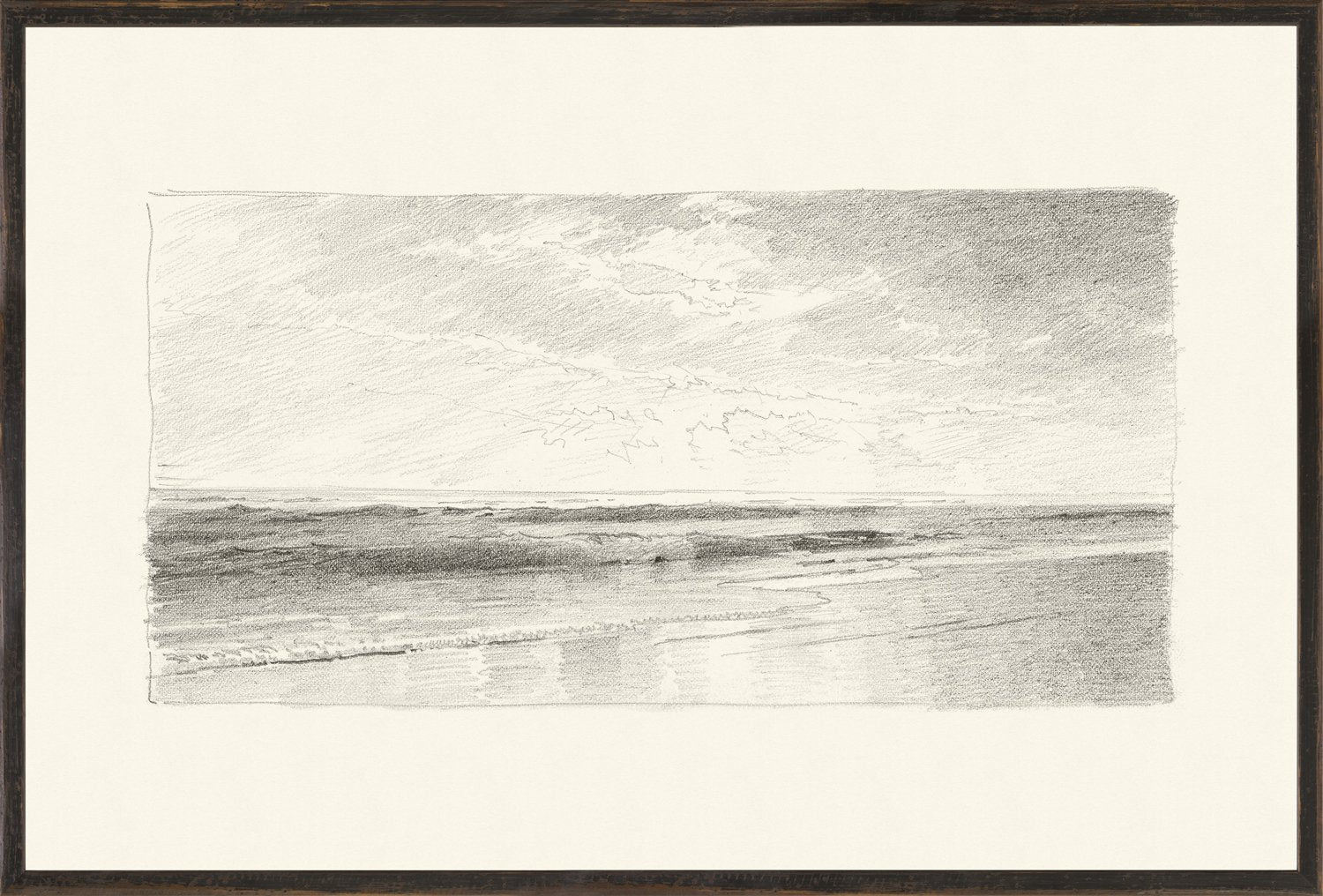 front view of Richards Folio, Graphite Seascape III 1870 luxury Artwork