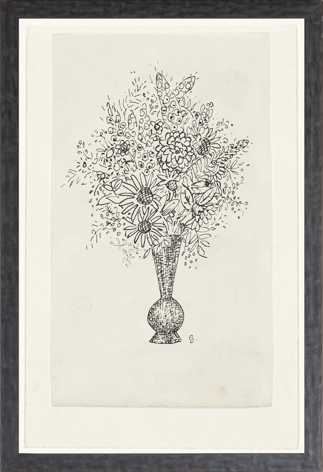 front view of Collection 12 Gestel, Vase/Flowers 1900 luxury Artwork