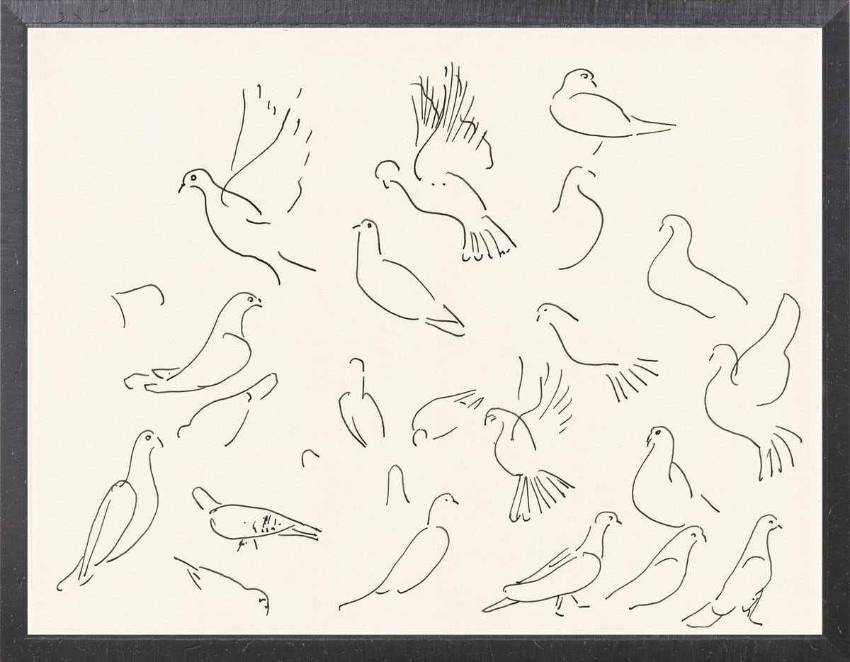 front view of Collection 12 Cachet, Doves 1900 luxury Artwork