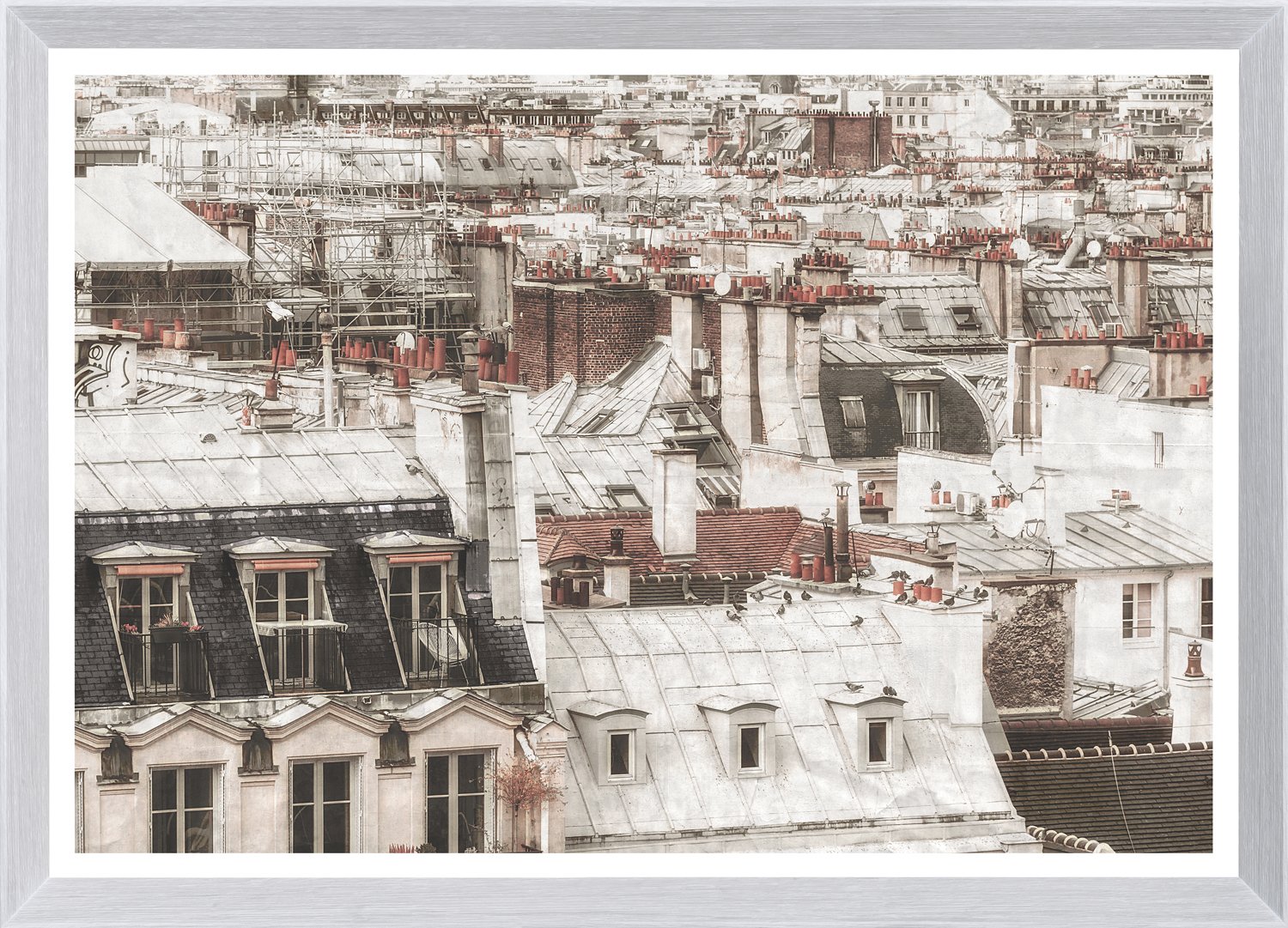 front view of Terra Cotta Rooftops Paris I luxury Artwork