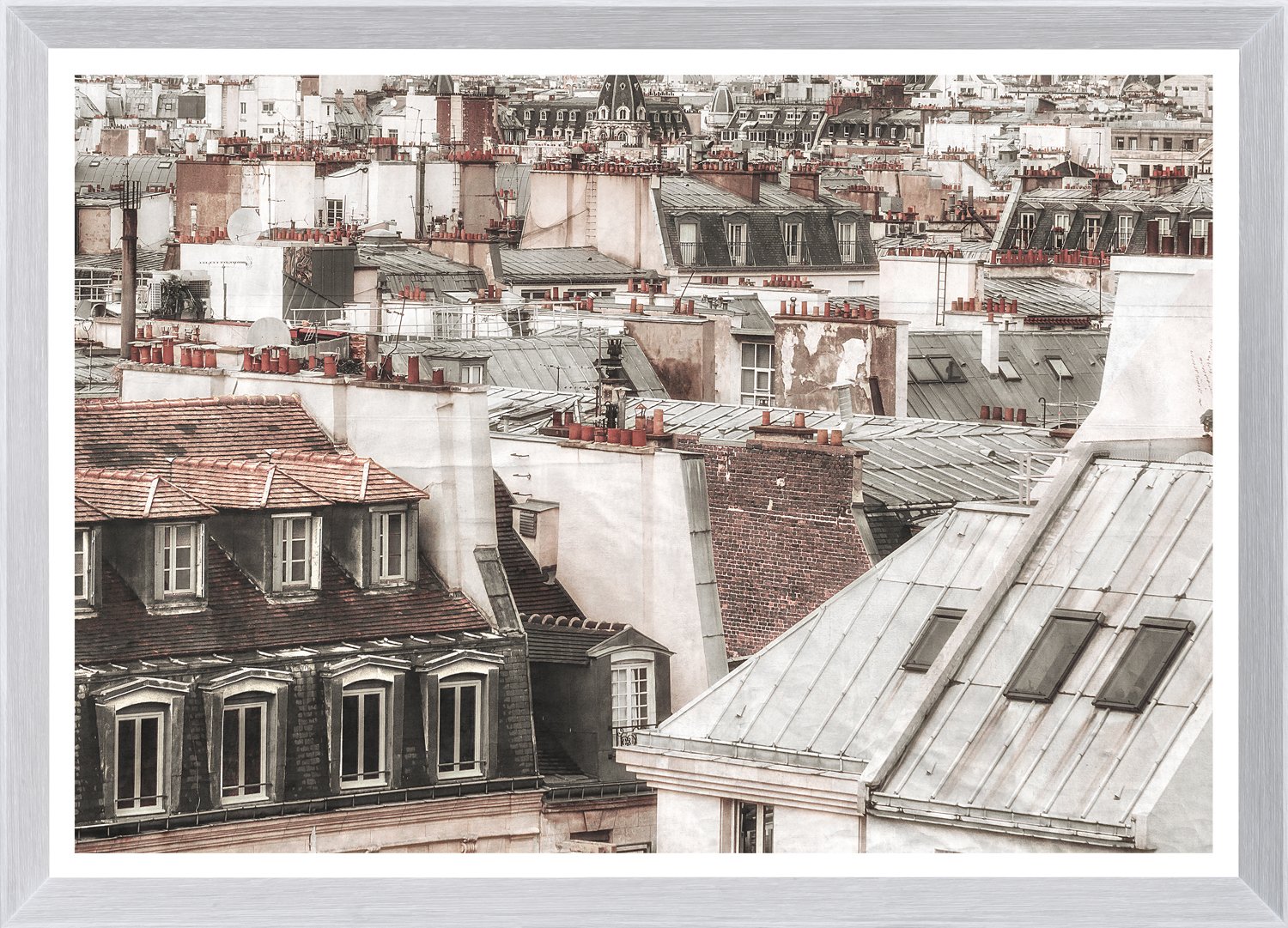 front view of Terra Cotta Rooftops Paris II luxury Artwork