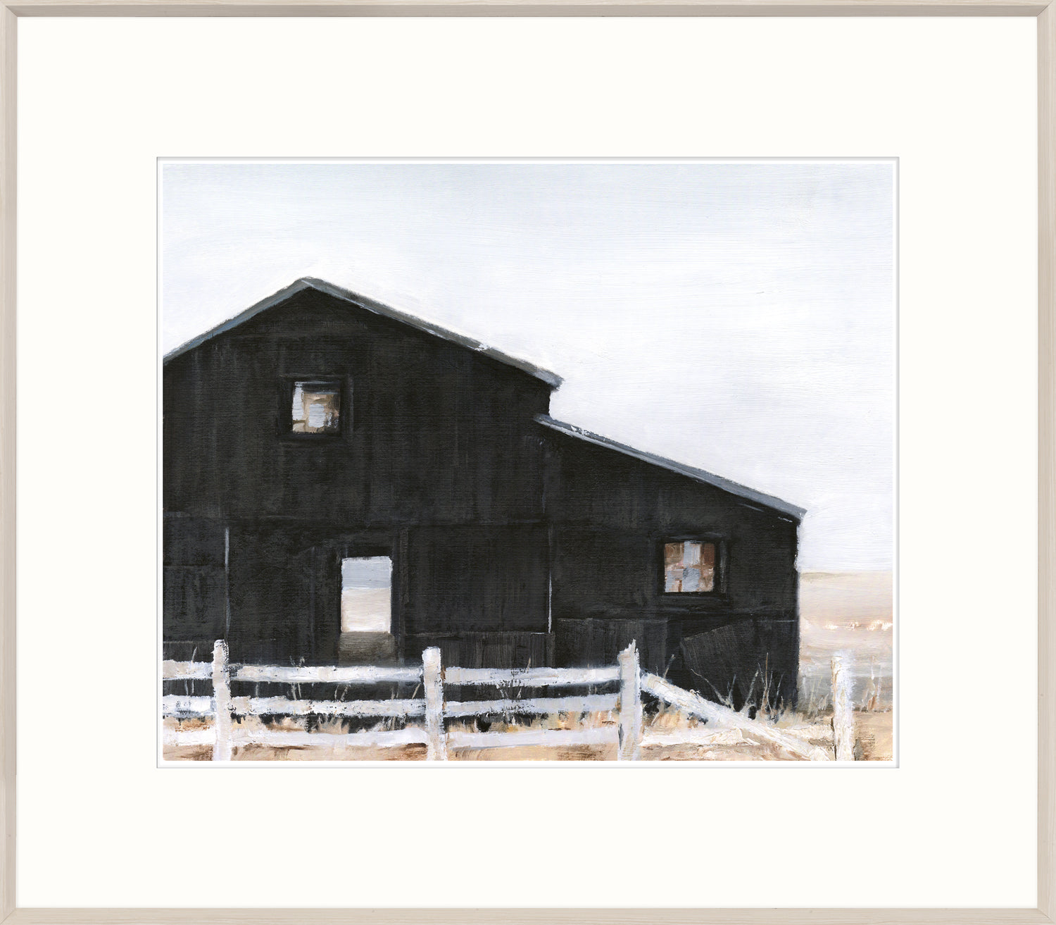 front view of Black Barn I luxury Artwork