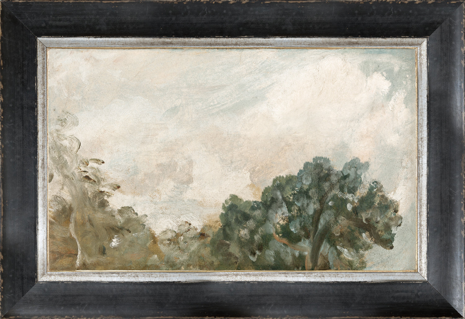 front view of Petite Scapes Cloud Study With Trees C. 1821 luxury Artwork