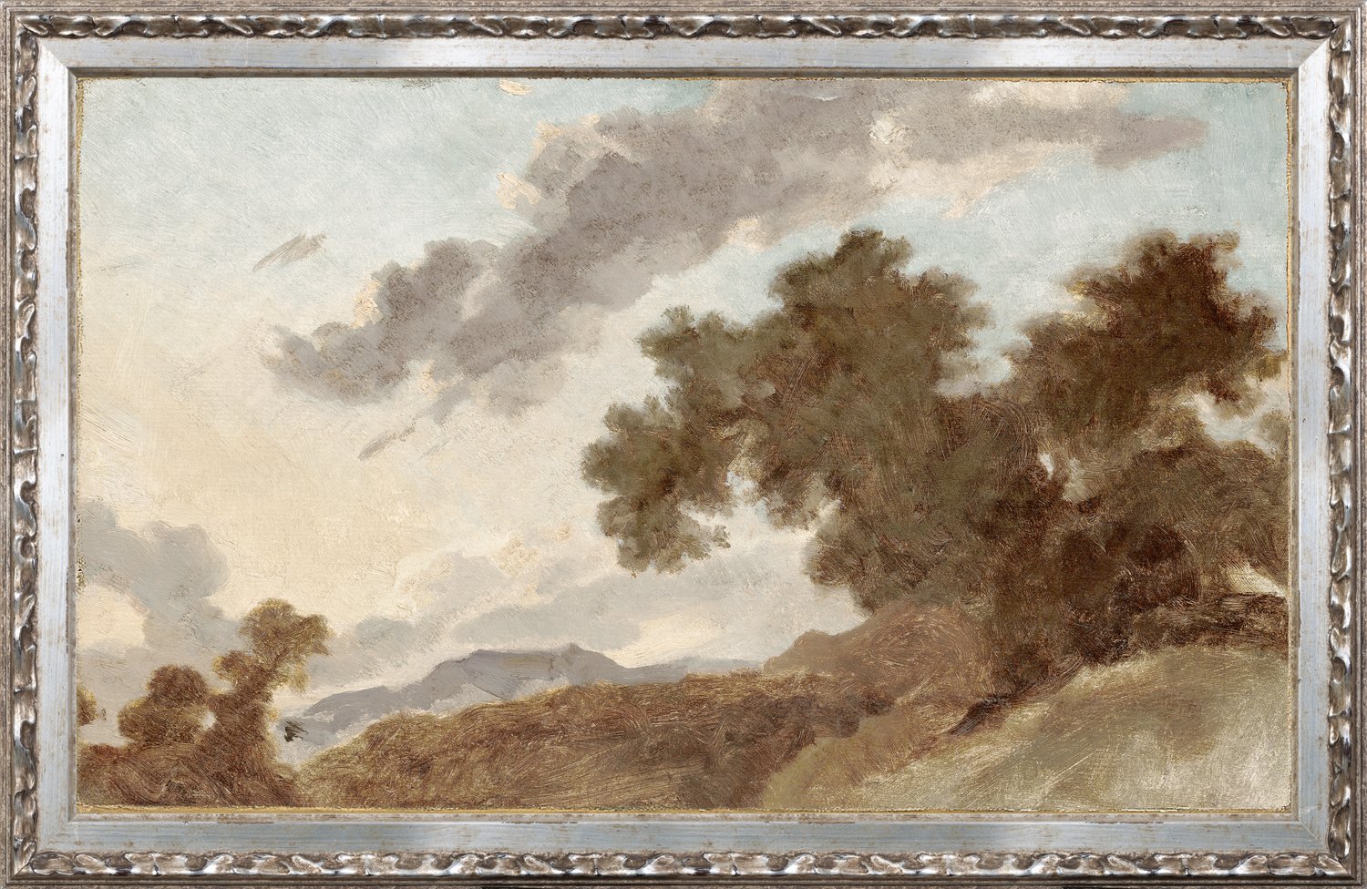 front view of Petite Scapes Mountain Landscape At Sunset C. 1765 luxury Artwork