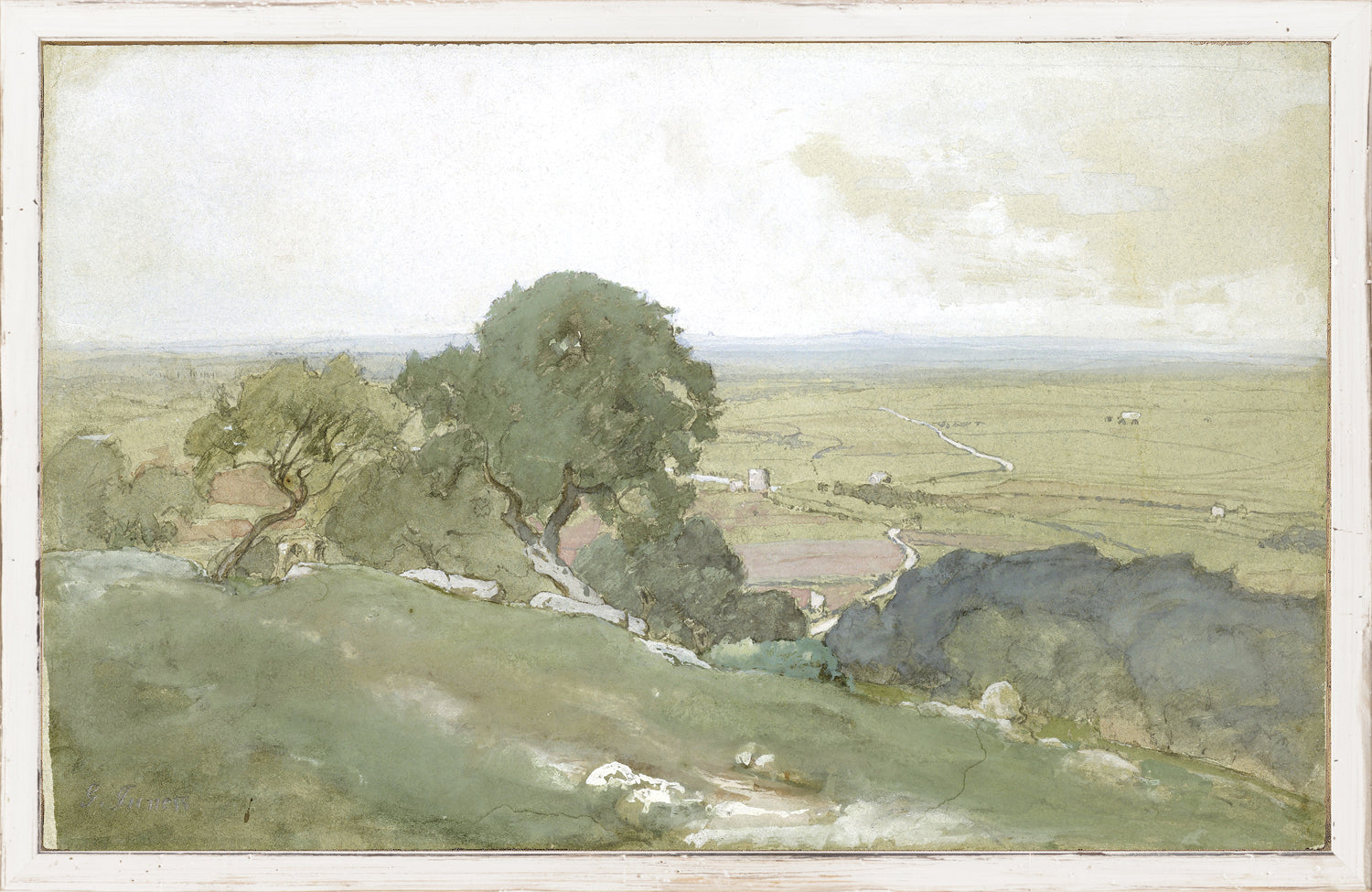 front view of Petite Scapes Olive Trees At Tivoli C. 1873 luxury Artwork