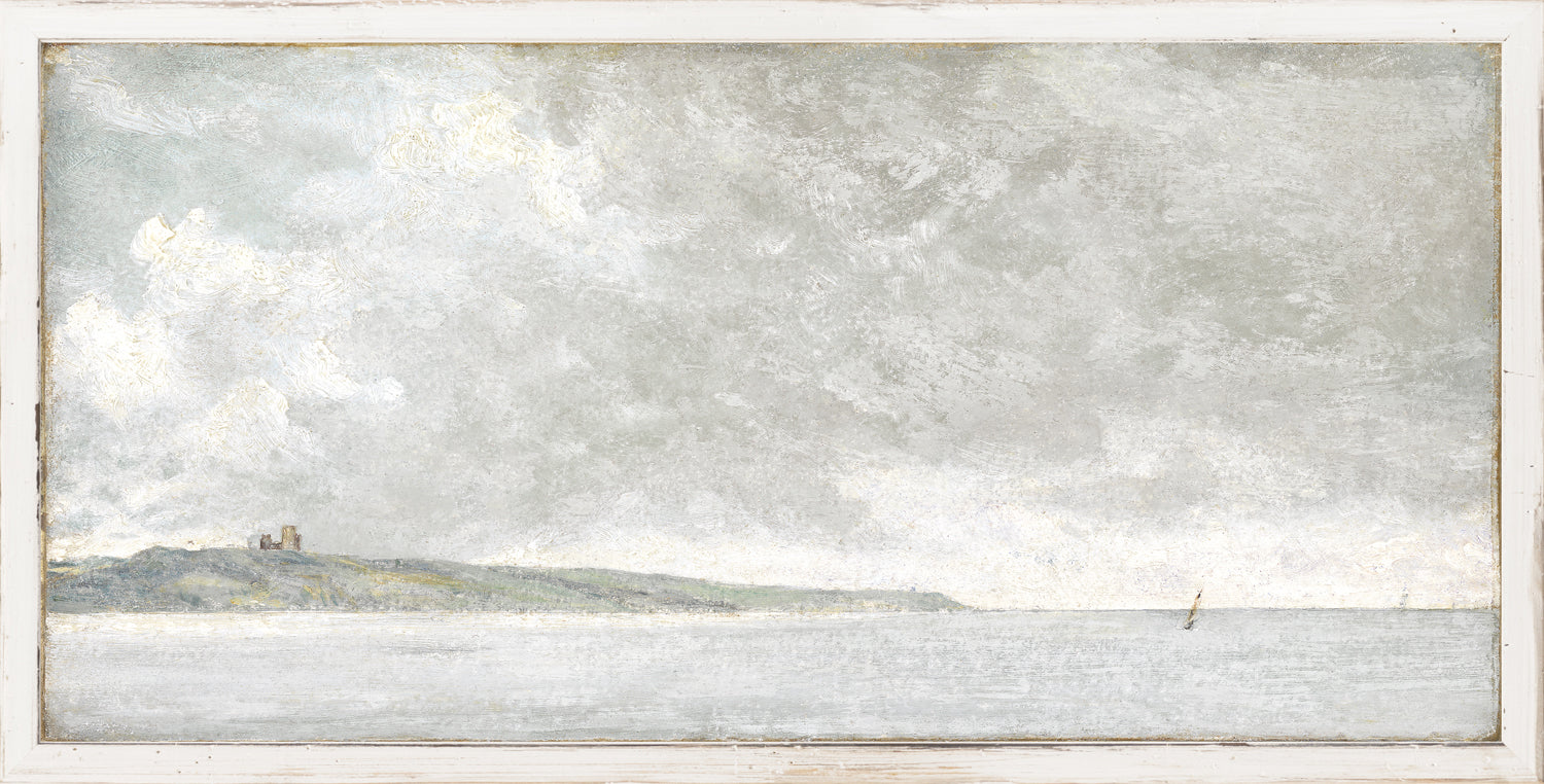 front view of Petite Scapes Coastal Scene With Cliffs C. 1814 luxury Artwork