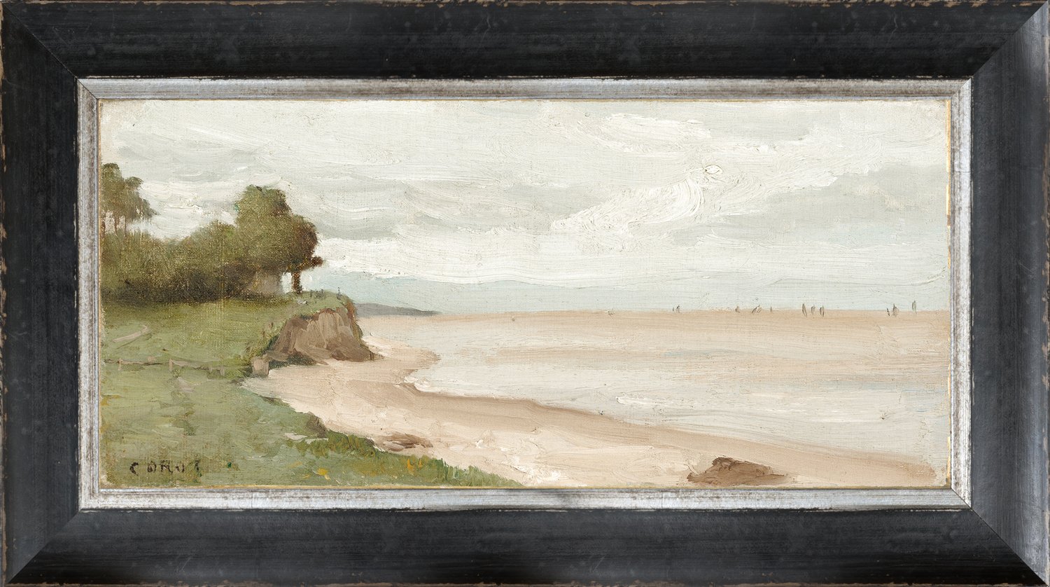 front view of Petite Scapes Beach Near Etretat C. 1872 luxury Artwork