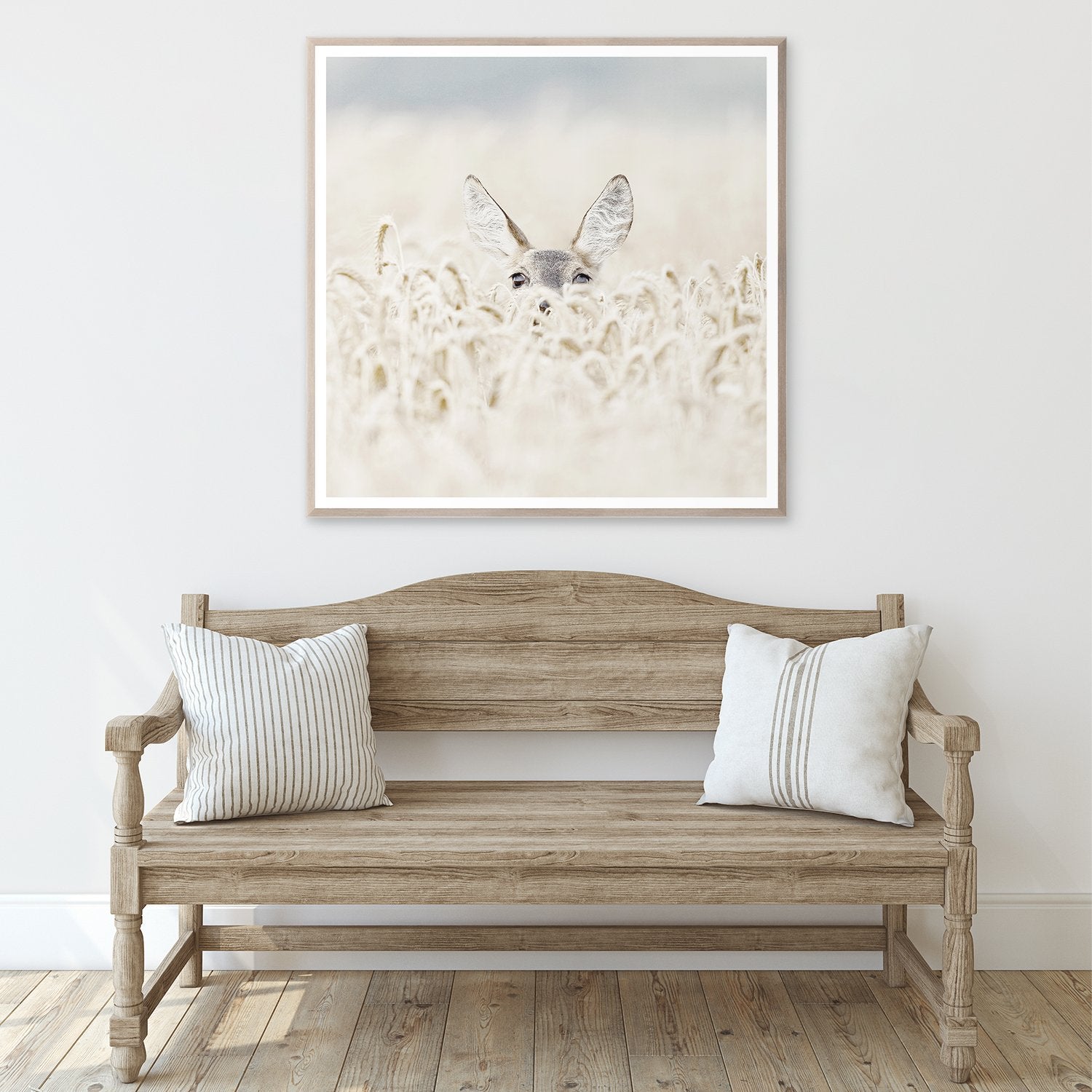 front view of Peekaboo Deer luxury Artwork