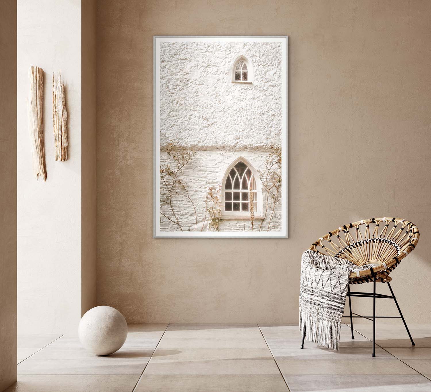 angle view of Masonry Arched Windows luxury Artwork