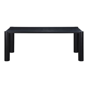 Post Dining Table Small Oak Black